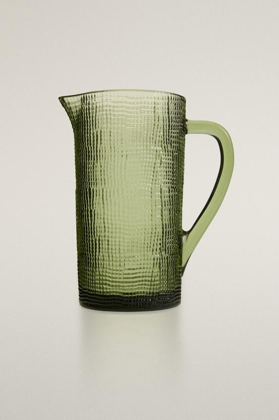 JARRA VIDRIO RELIEVE - Verde de Zara - Imagen 0