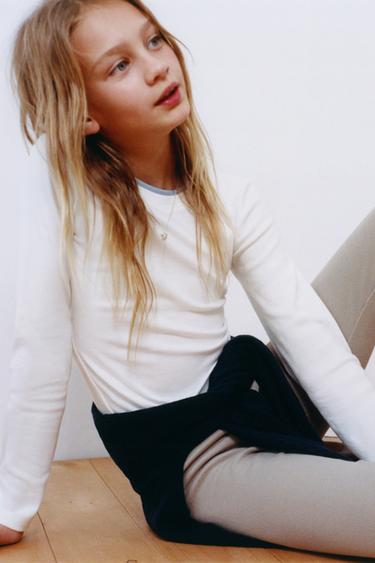 LEGGING RIB CON MODAL ETIQUETA - Gris topo de Zara