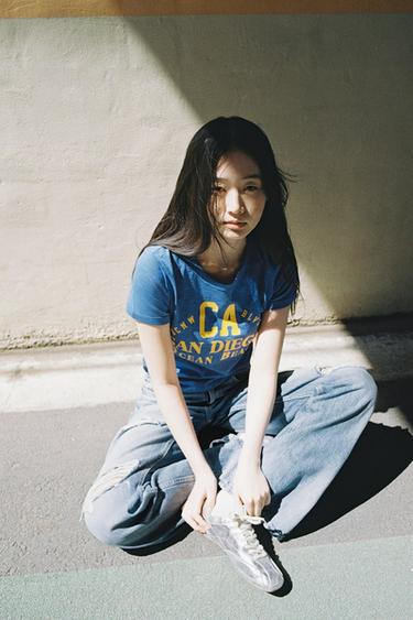 FLAME TEXT T-SHIRT - Blue by Zara - Image 0
