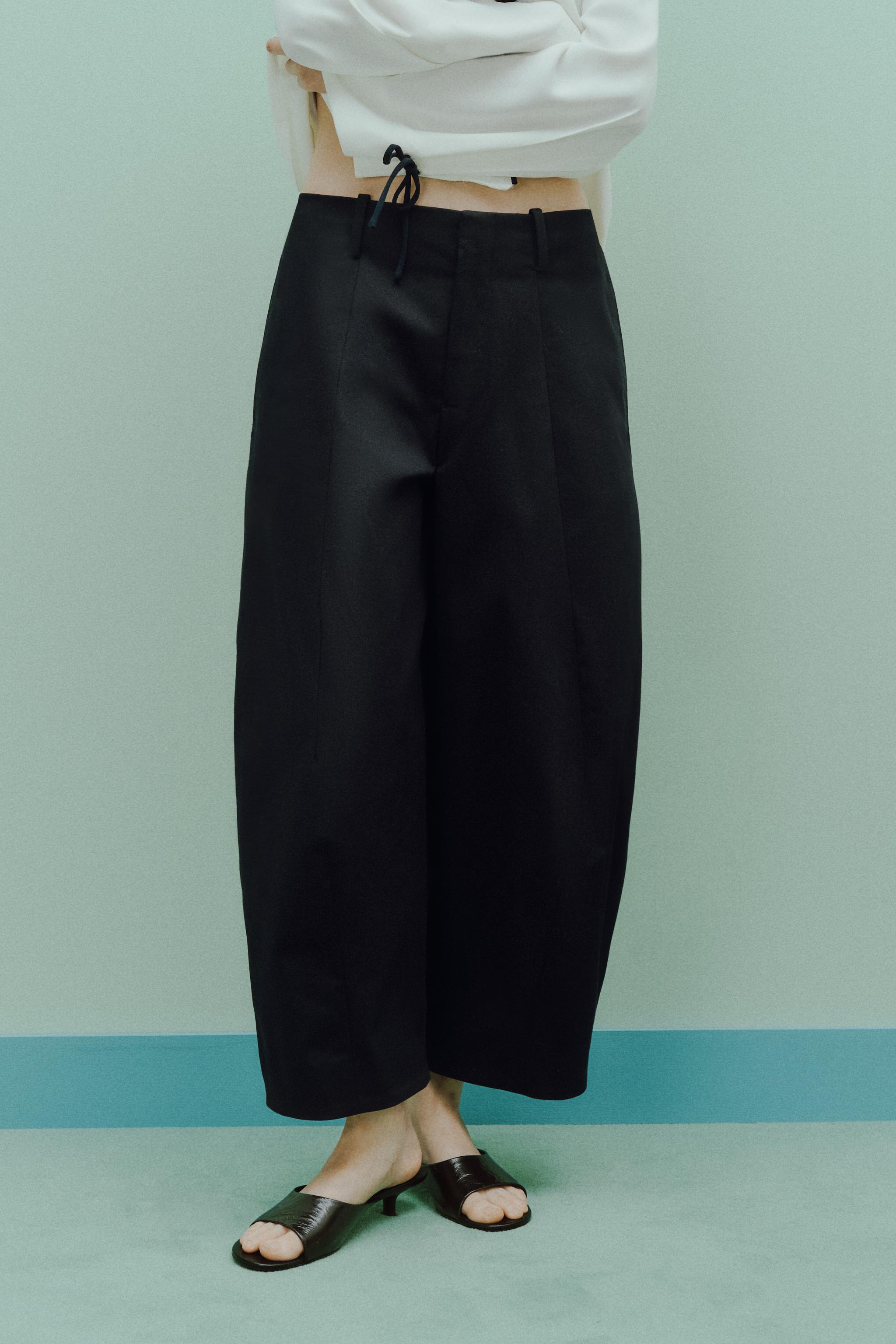 ENFOLD ミリオーネ クロップド バルーンパンツ ネイビー 美品 ENFOLDエンフォルド ミリオーネ クロップド バルーンパンツ