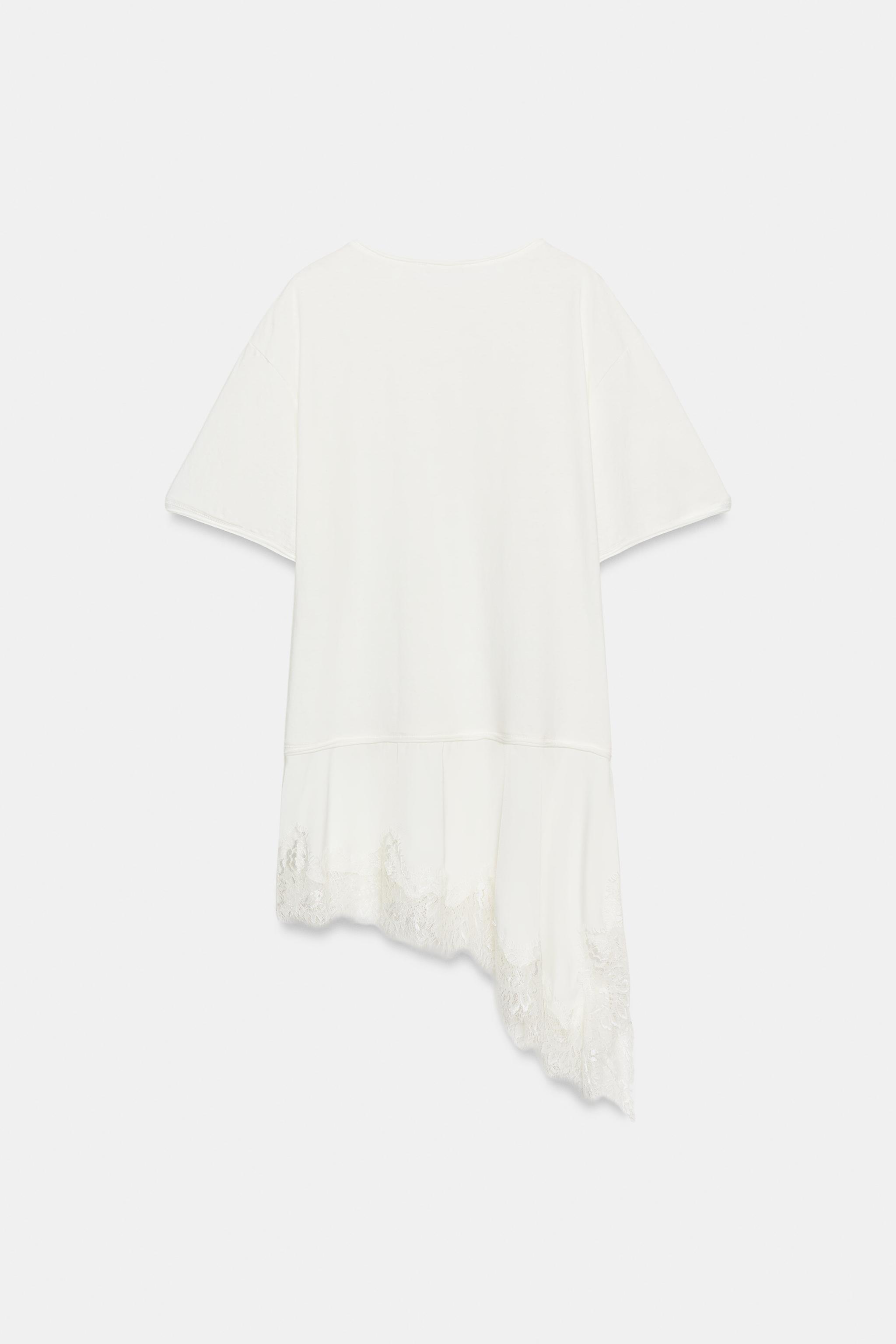 KONTRAST DANTELLİ DÜĞMELİ YAKA T-SHIRT - Görsel 5