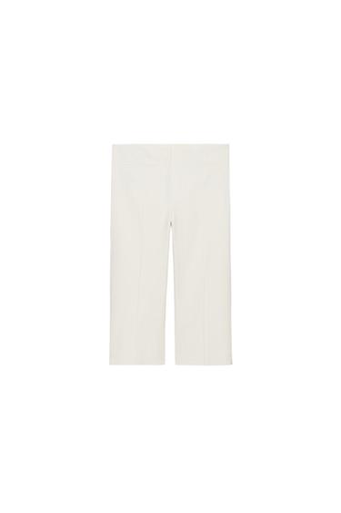 Zara ZW COLLECTION CAPRI PANTS - Ecru