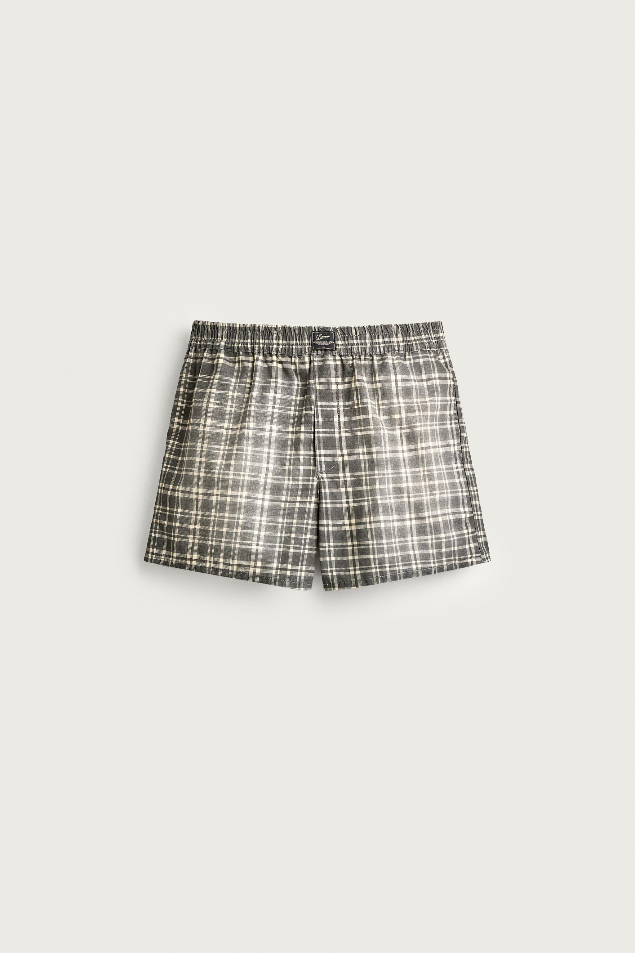 WASHED CHECKERED SHORTS