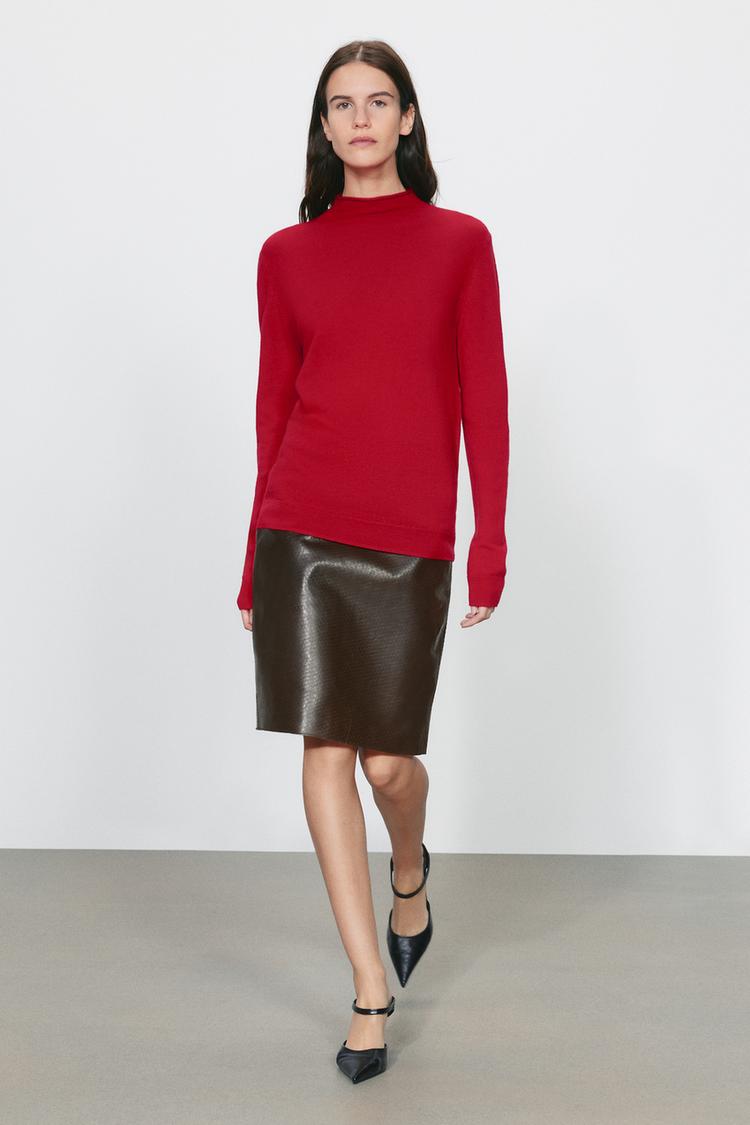 100% EXTRA-SOFT WOOL HIGH NECK JUMPER