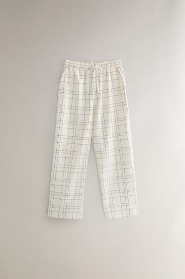 CHECK TROUSERS - Ecru by Zara