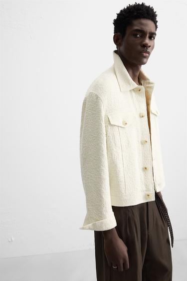 JACQUARD TEXTURED JACKET - Ecru by Zara - Image 6