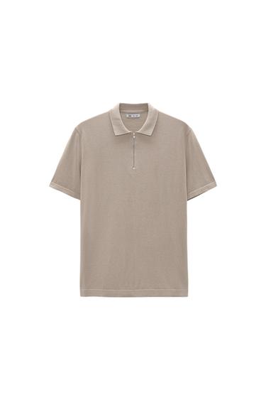 KNIT POLO SHIRT WITH ZIP