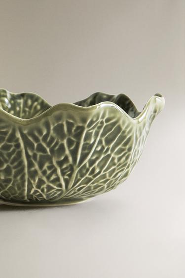 CABBAGE STONEWARE SALAD BOWL - Green by Zara - Image 3