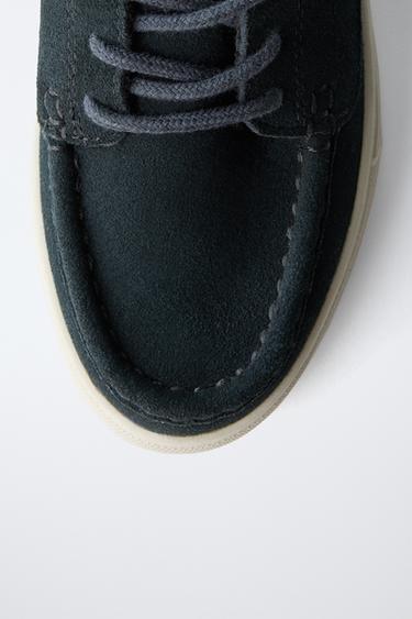 DERBYS SPORT EN DAIM - Bleu marine de Zara - Image 4
