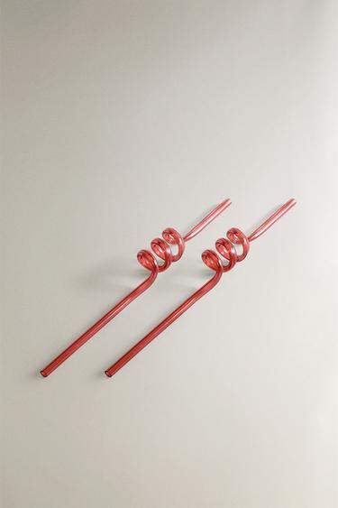 LOT PAILLES ENFANT SPIRALES TRITAN™ COULEURS (LOT DE 2) - Rouge de Zara - Image 1