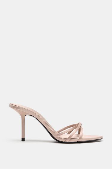 SATIN HEELED SANDALS - Pastel Pink by Zara