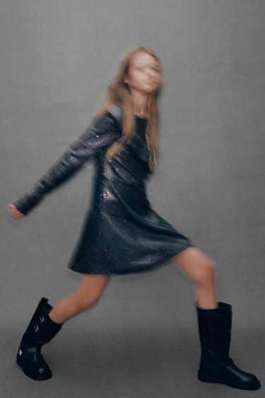 ROBE À VOLANTS BRILLANTS - Multicolore de Zara