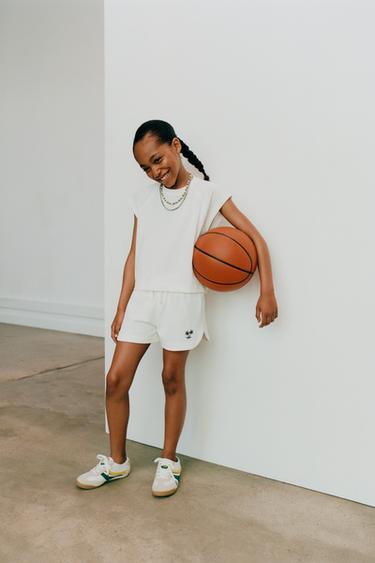 BERMUDA BORDADO PALMERAS - Crudo de Zara