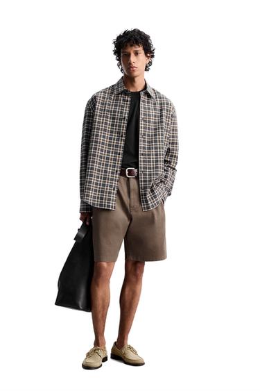 TERNET SKJORTE - RELAXED FIT - koksgrå fra Zara - Billede 0