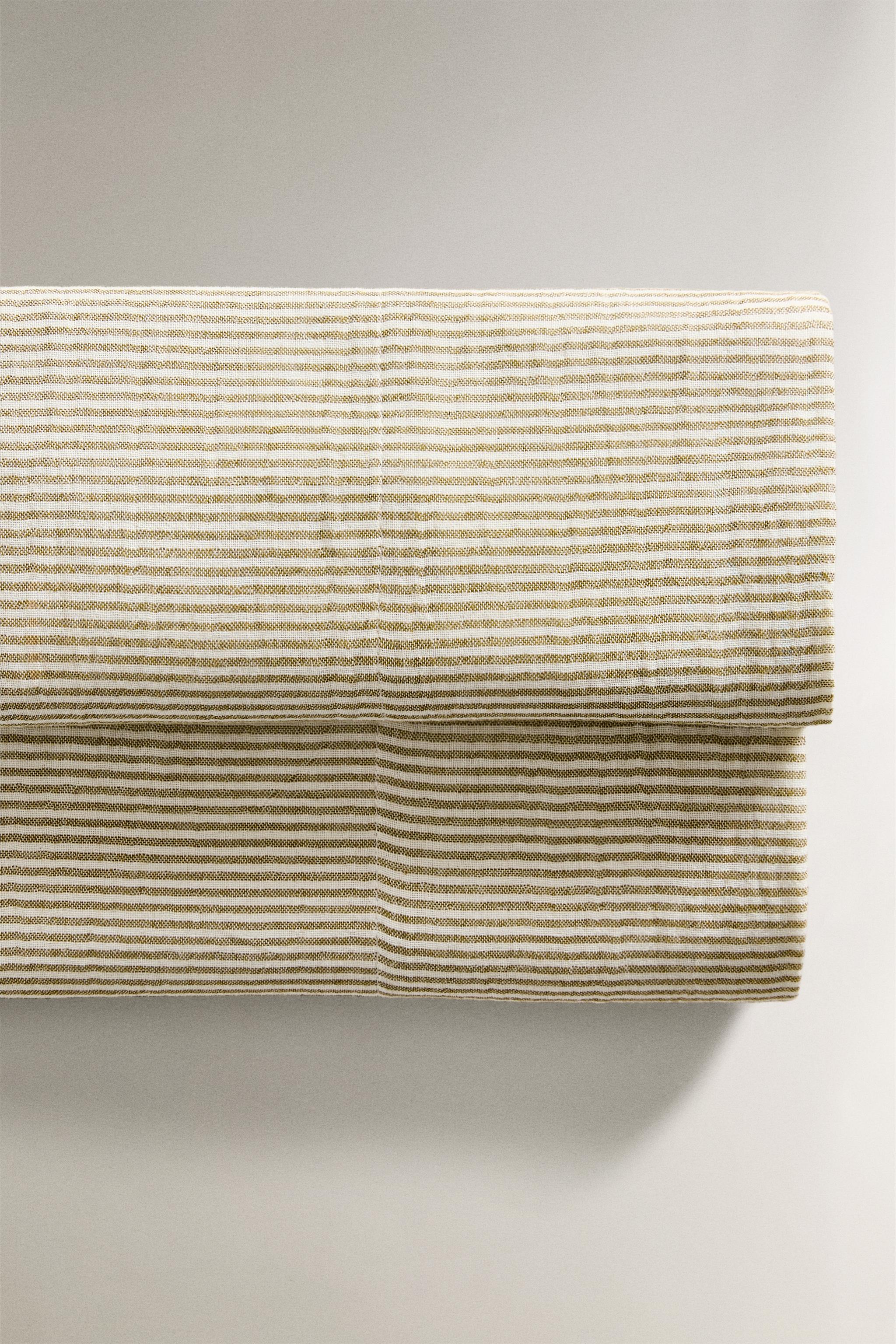 CHILDREN'S STRIPED MUSLIN FLAT SHEET