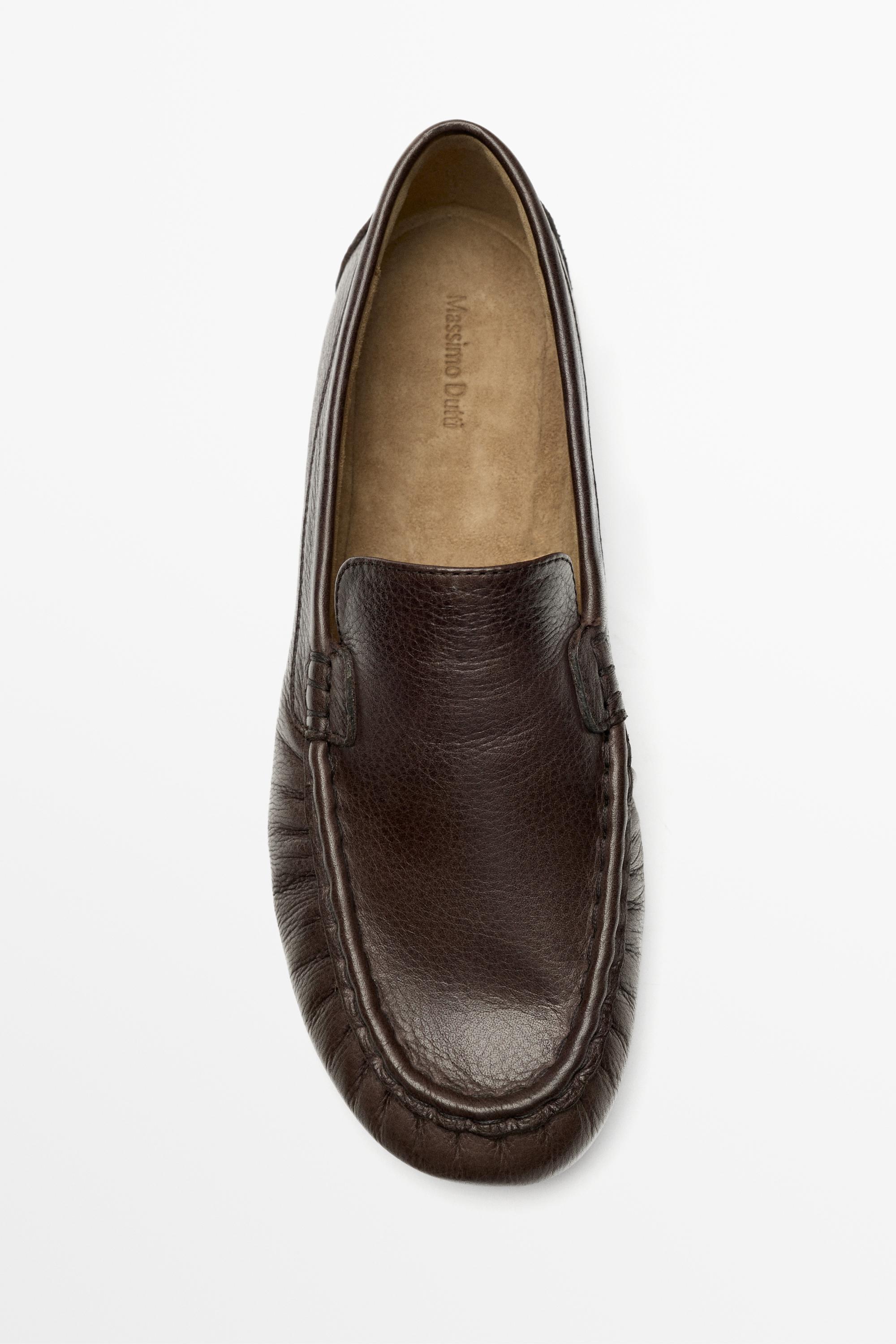 Soft leather moc toe loafer