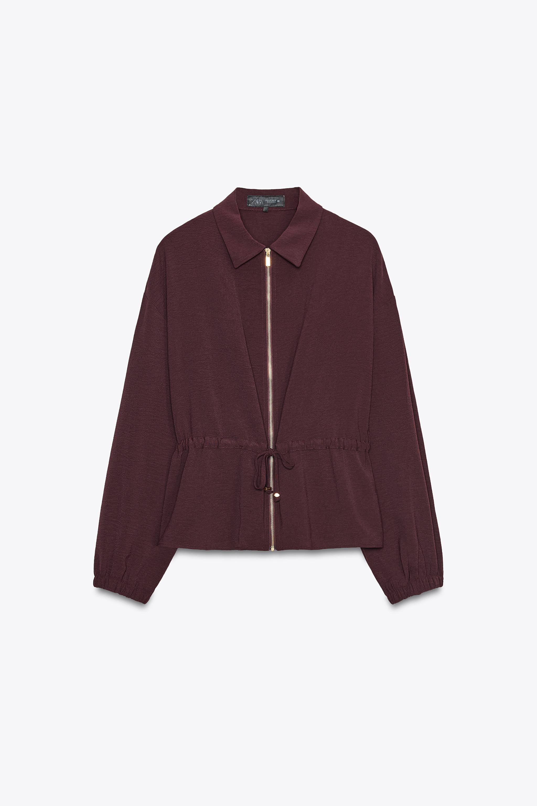 ☆ドイツ発*ZARA*新作*リネンサファリジャケット/BURGUNDY☆ 07994724681-e2.jpg?ts=