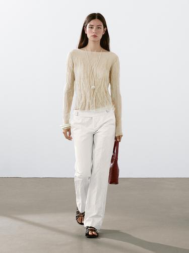 T-shirt manches longues effet froissé - Pierre de Zara