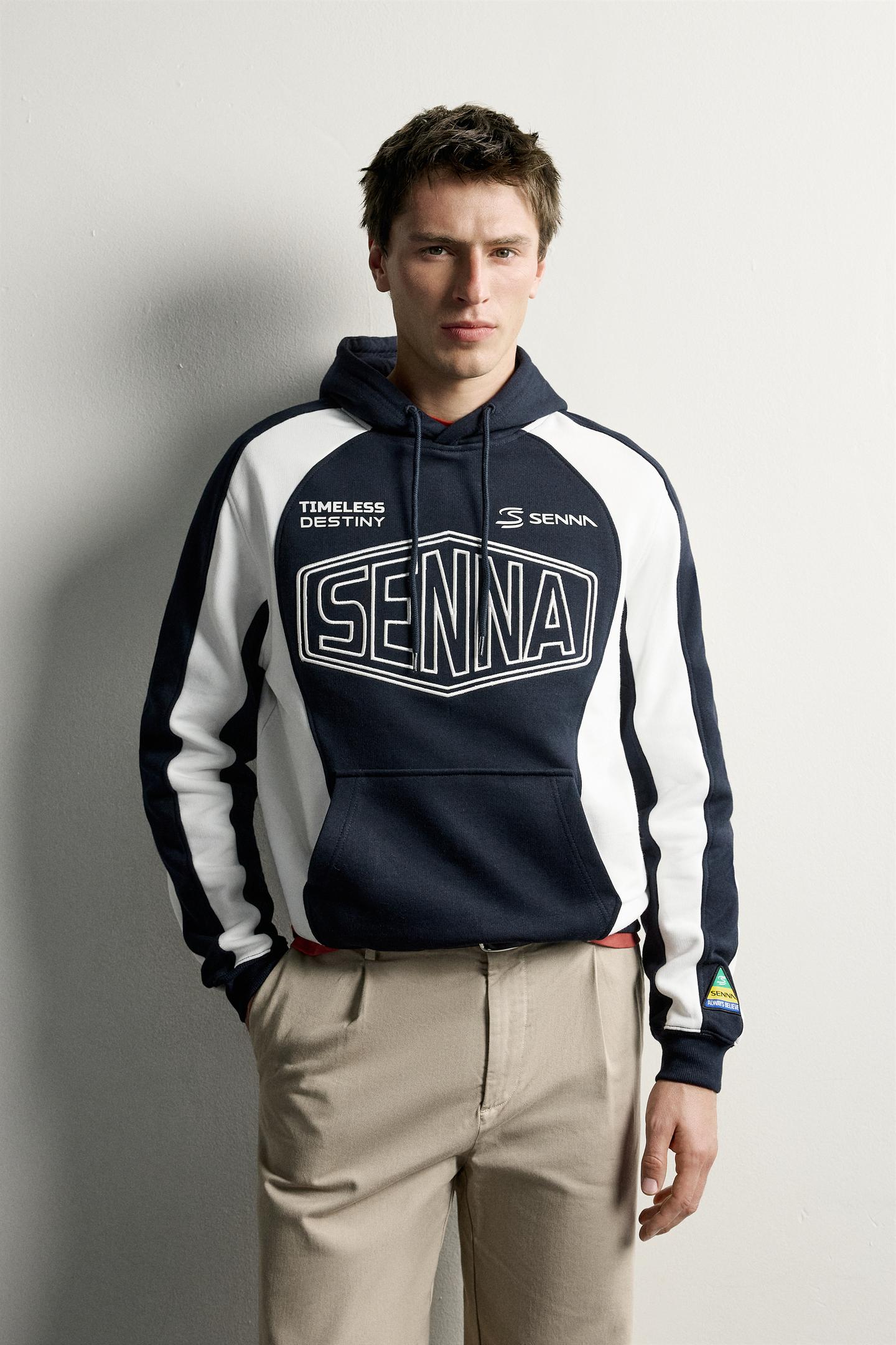 Мужское худи Zara Ayrton Senna © Senna Brands, цвет: Тёмно-синий — фото 2