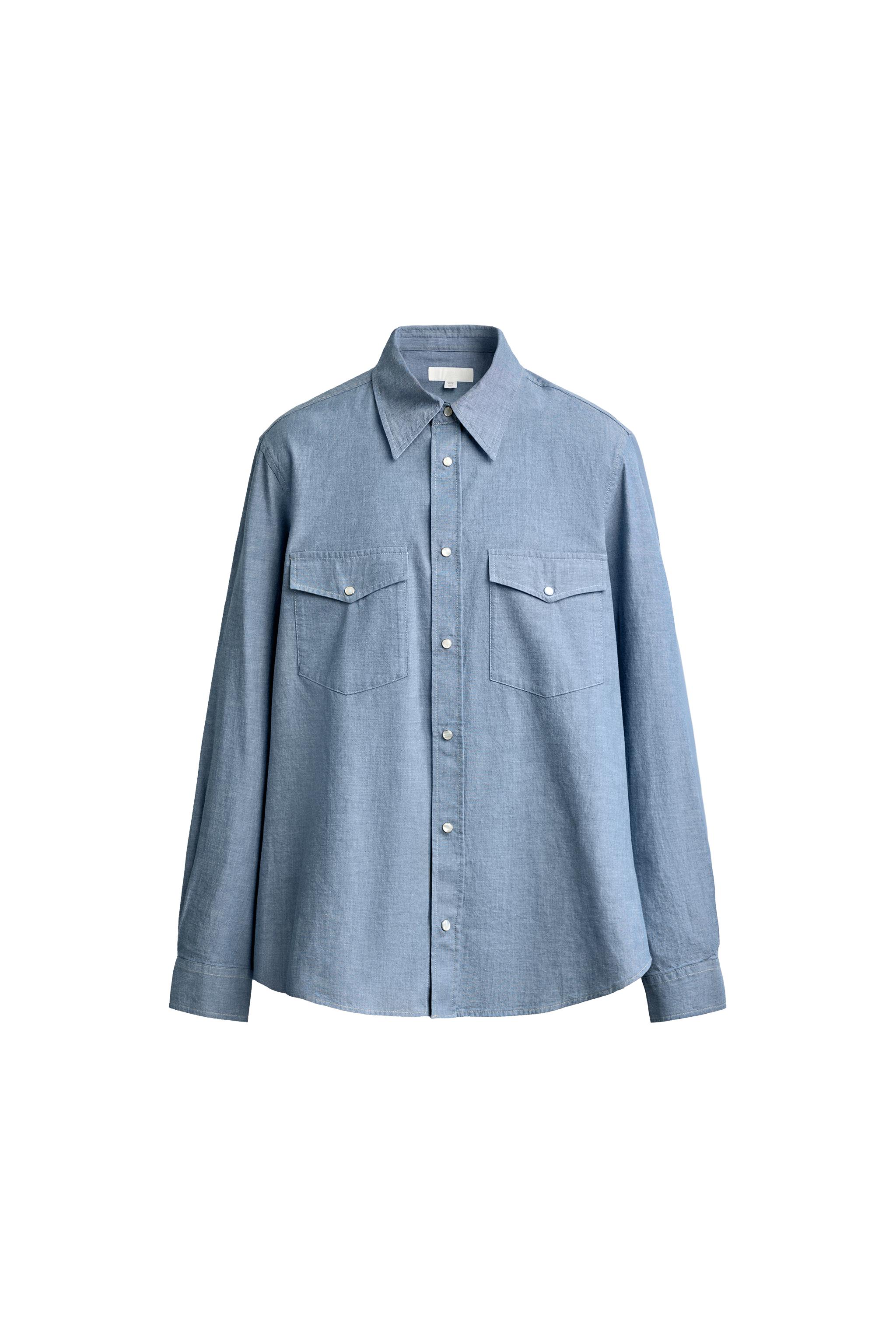 CAMISA RELAXED FIT CHAMBRAY BOLSILLOS
