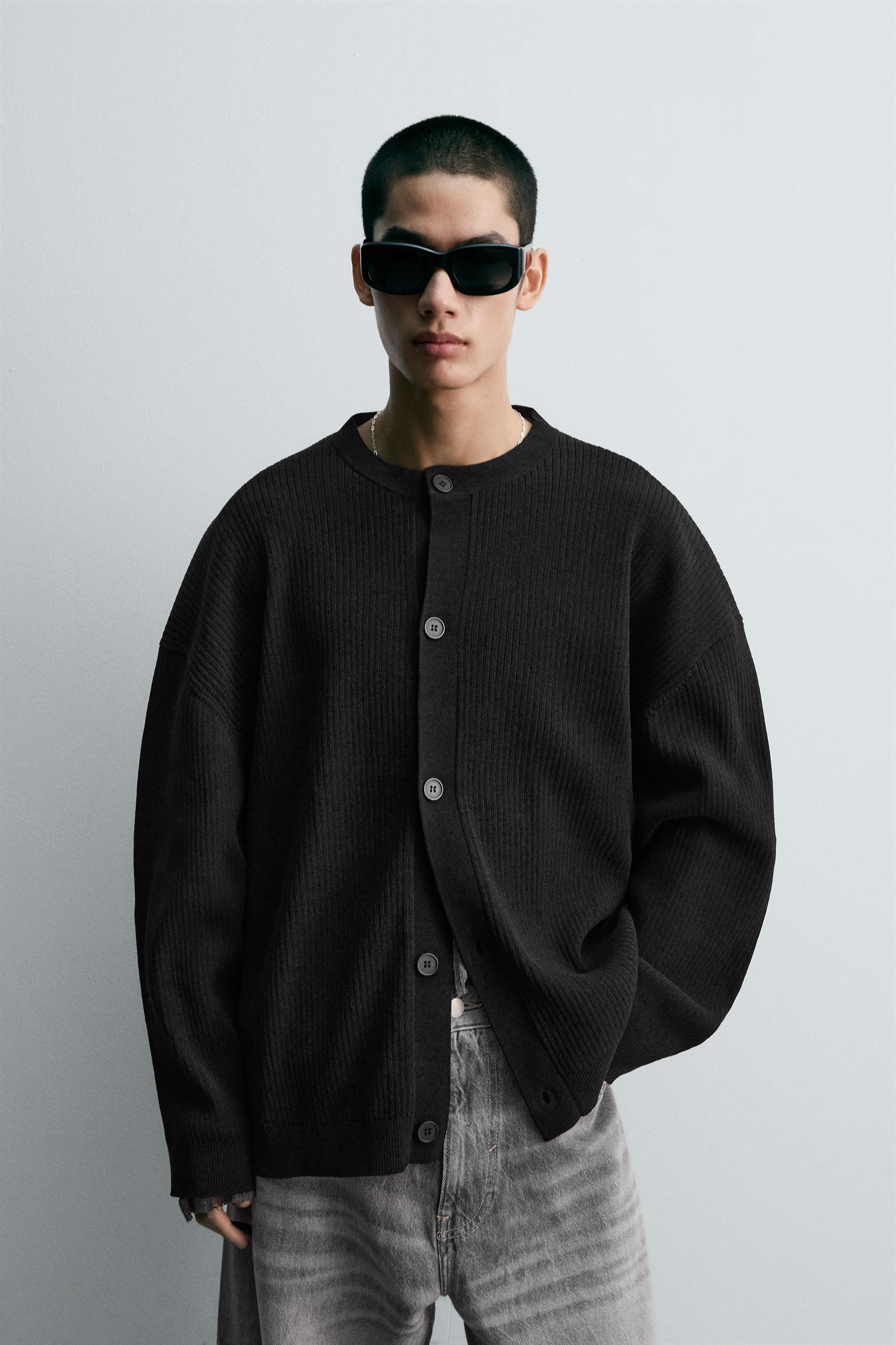 ZARA メンズ　コントラストジップアップカーディガン ZARA メンズ コントラストジップアップカーディガン ZARA メンズ