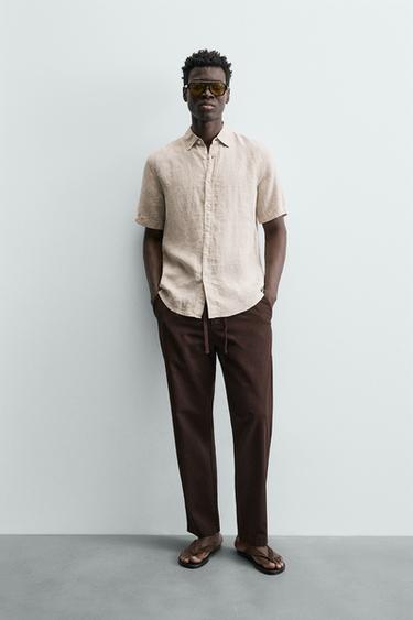 CAMISA 100% LINO - Beige claro de Zara - Imagen 0