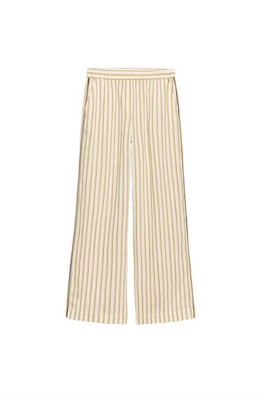 PANTALÓN RAYAS A CONTRASTE ZW COLLECTION - Crudo de Zara