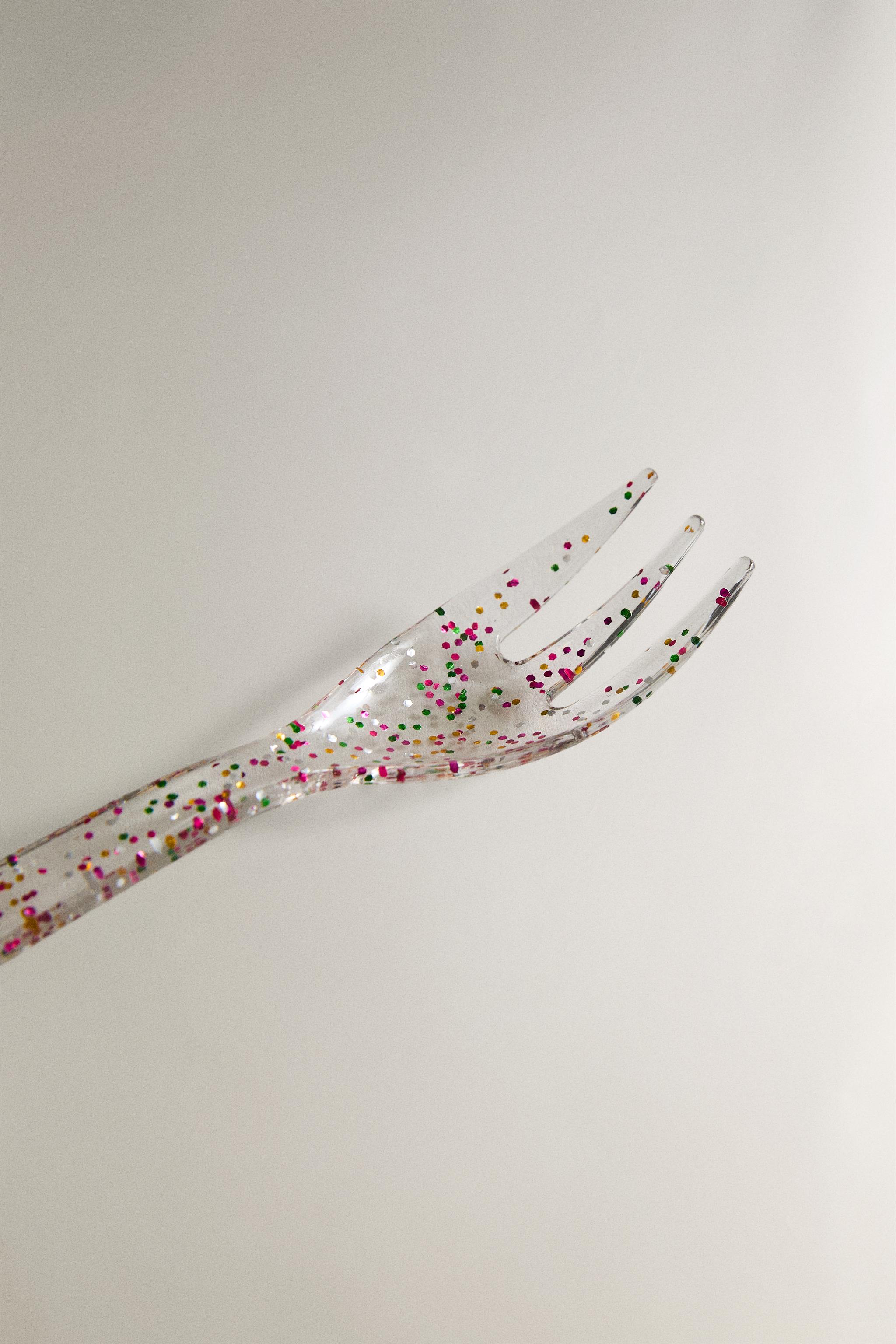 KIDS' TRITAN™ GLITTER FORK — Transparent
