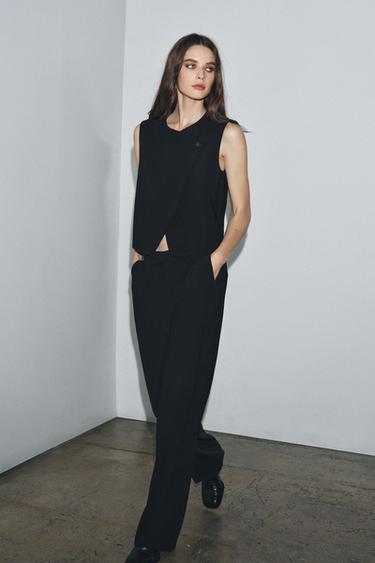 ZW COLLECTION STRAIGHT-LEG TROUSERS - Black by Zara - Image 4
