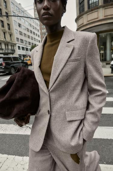 RUSTIC TEXTURED BLAZER - Light sand by Zara