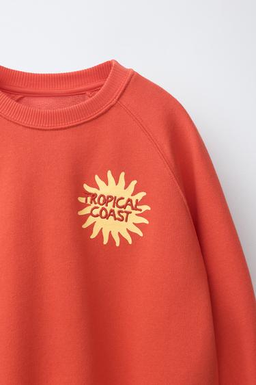 SUN PRINT SWEATSHIRT - Orange by Zara - Image 2