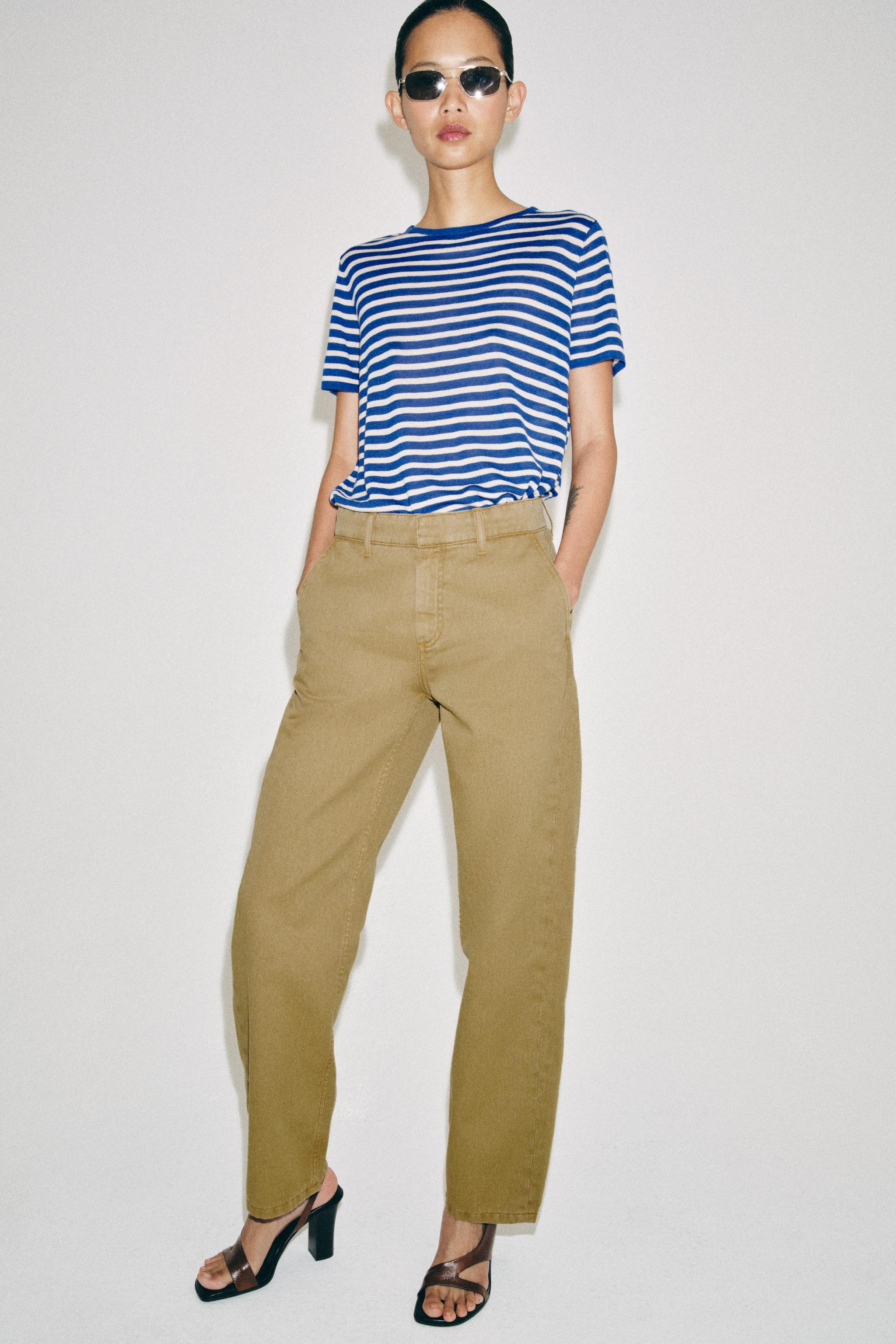 STRIPED KNIT TOP — Bluish