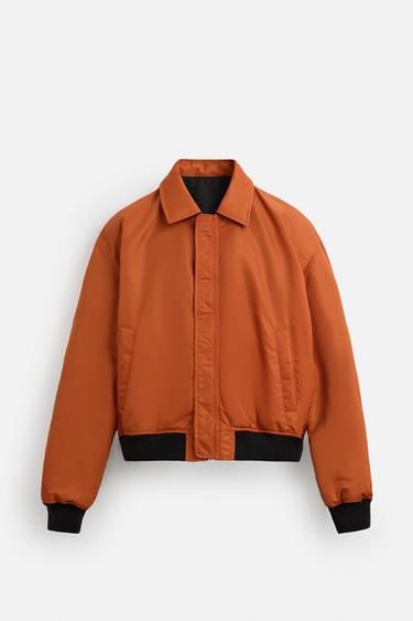 REVERSIBLE BOMBER JACKET - BLACK/ORANGE by Zara - Image 8