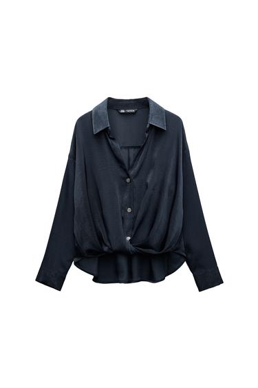 SATIN BLOUSE WITH KNOT DETAIL