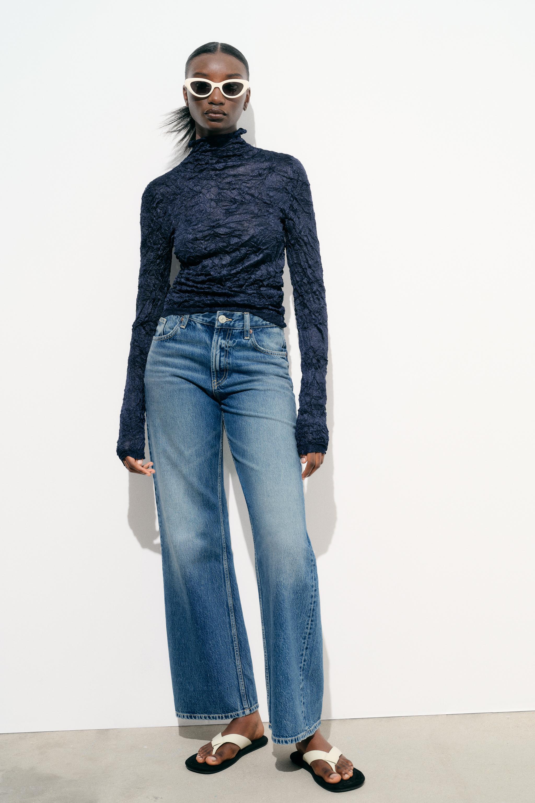 knit tops+wrinkle straight pants set