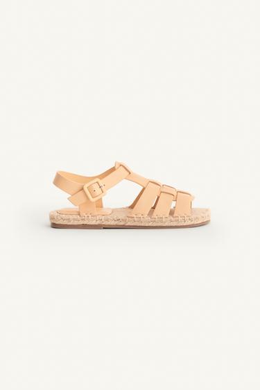 SANDALES STYLE PLAGE EN CUIR - Beige de Zara - Image 5