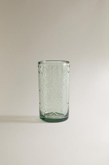 VERRE RAFRAÎCHISSEMENT ACRYLIQUE FLORAL - Vert / Bleu de Zara - Image 0