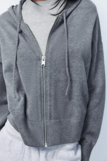 KNITTED HOODIE - Grey by Zara - Image 2
