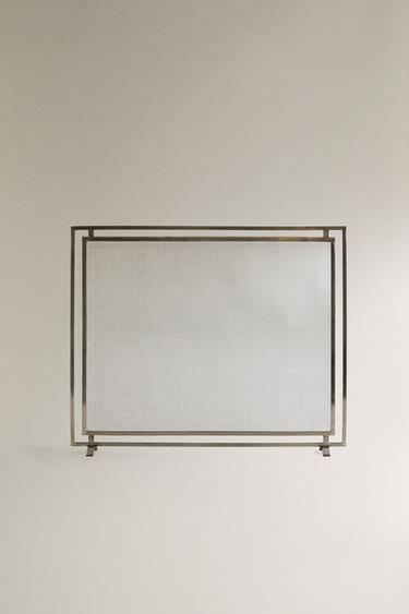 STEEL FIREPLACE SPARK GUARD SCREEN - Silver by Zara - Image 0