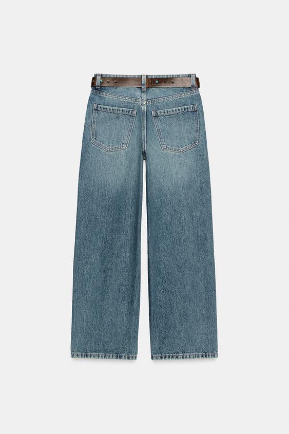 JEAN Z1975 JUPE-CULOTTE TAILLE HAUTE À CEINTURE - Bleu de Zara - Image 9