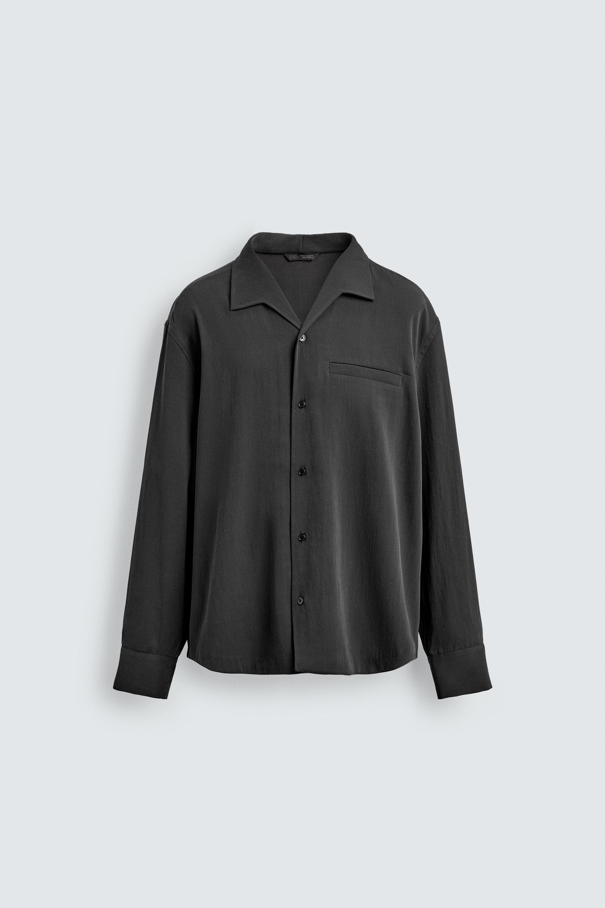 ウォッシュ加工フルイドシャツ - カーボングレー | ZARA Japan