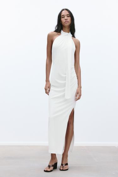 OPEN-BACK MIDI DRESS - White by Zara