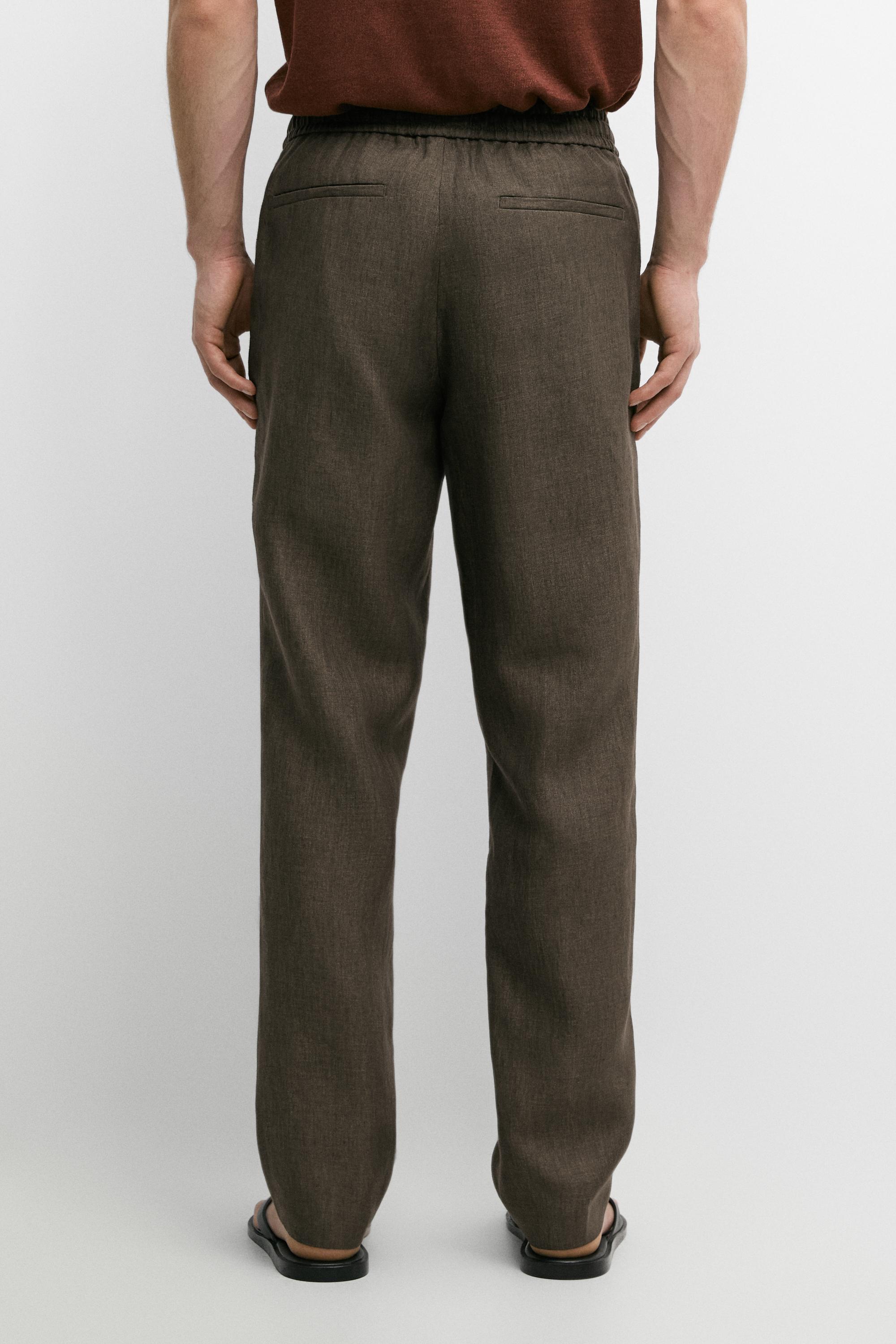 100% linen jogger fit trousers
