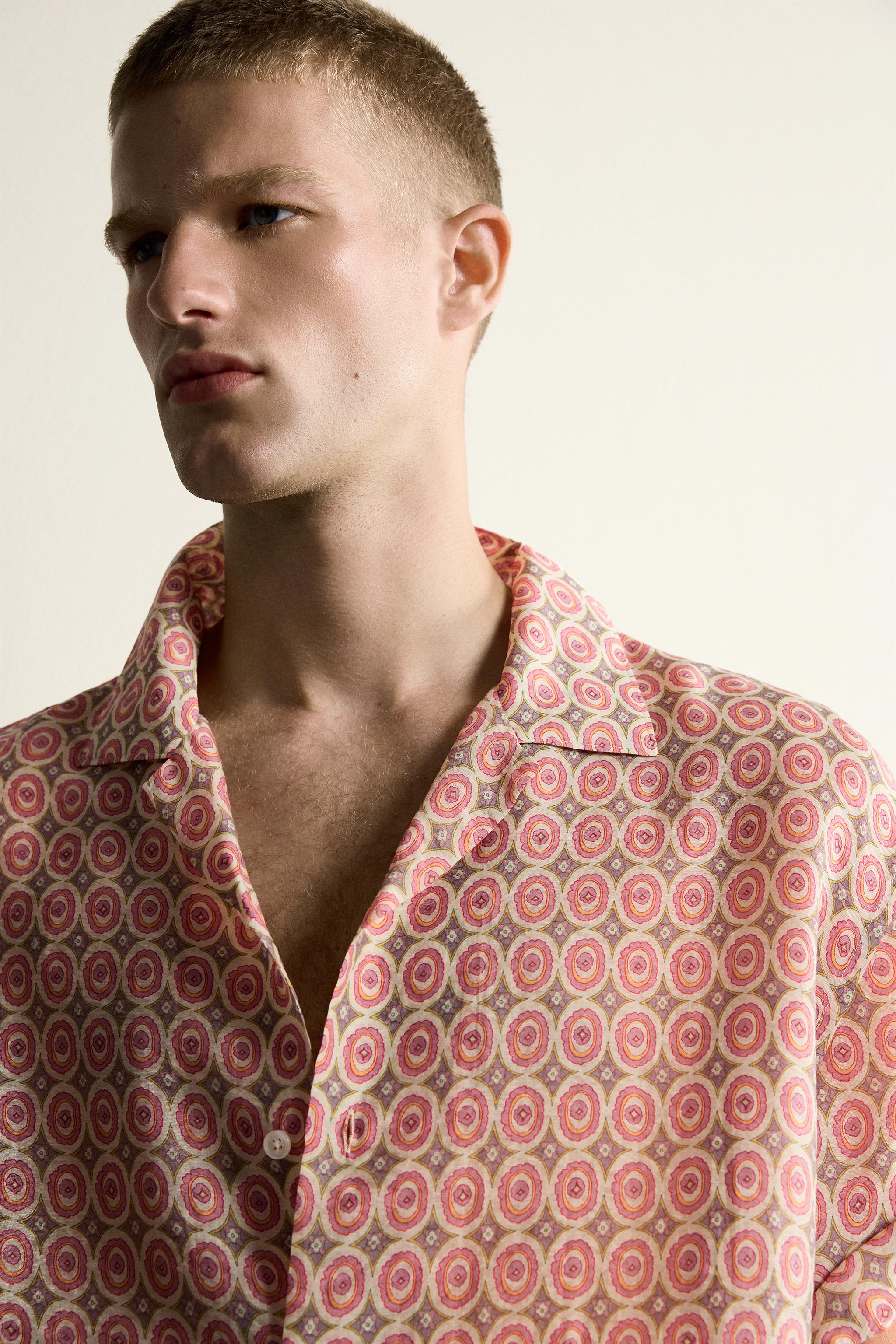 GEOMETRIC PRINT FLOWY SHIRT