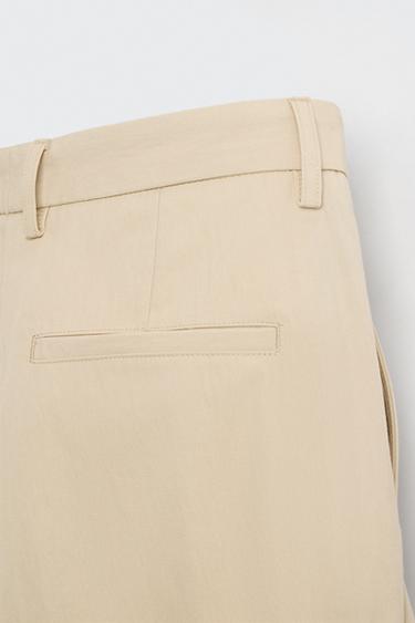 PANTALON RELAXED FIT À PLIS ÉDITION LIMITÉE - Marron clair de Zara - Image 8