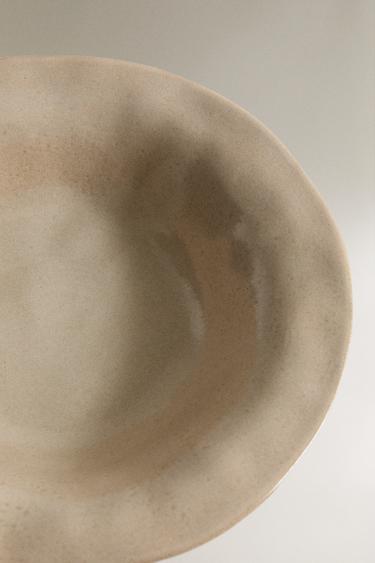 IRREGULAR STONEWARE SOUP PLATE - Taupe grey by Zara - Image 2