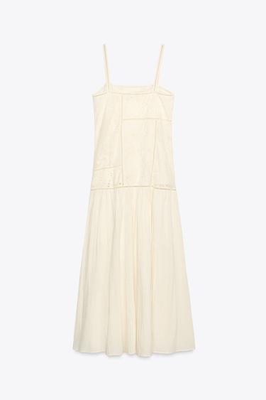 ROBE BRODÉE PATCHWORK ZW COLLECTION - Écru de Zara - Image 7