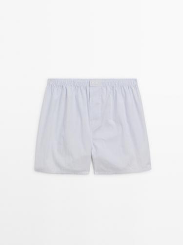 Calzoncillo mini cuadros - Celeste de Zara