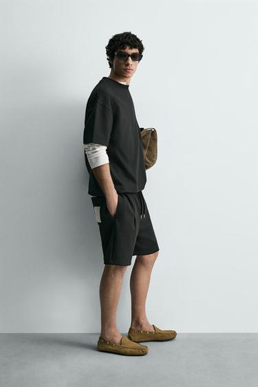 LABELLED JOGGER BERMUDA SHORTS - Black by Zara - Image 3