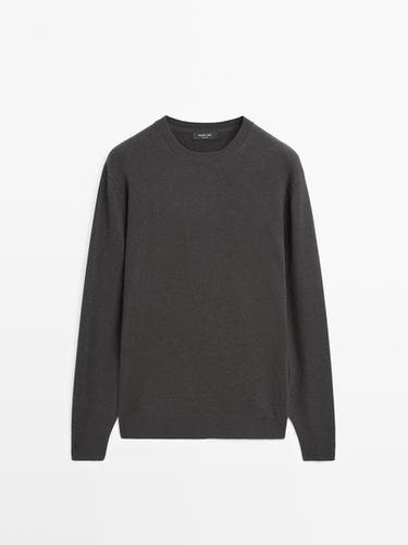 Zara Wool blend crew neck knit sweater - Grays - Image 0